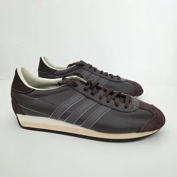 Adidas Originals Dark Brown Country OG Trimmed Leather Sneakers Women's Size 8.5 - Picture 1 of 8